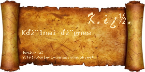 Kálnai Ágnes névjegykártya